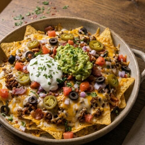 Nachos with Ground Beef and Cheese