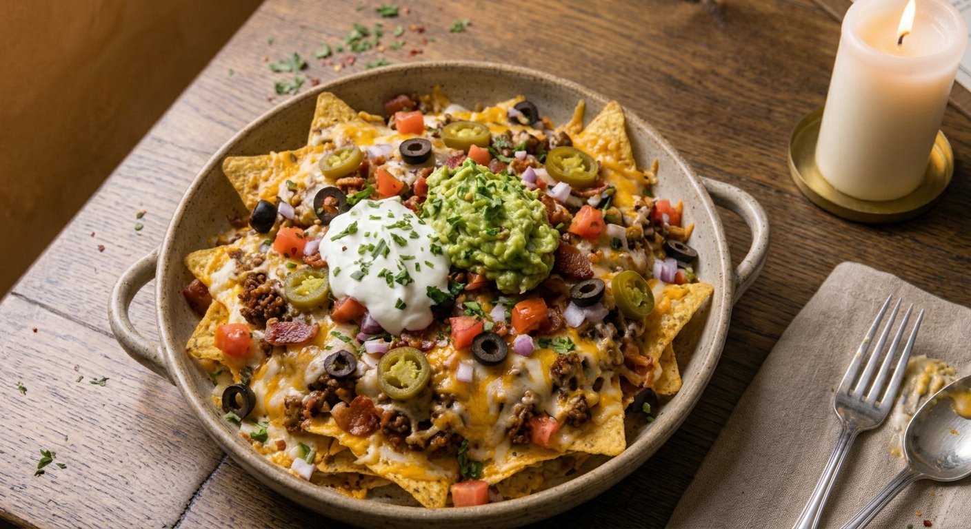 Nachos with Ground Beef and Cheese
