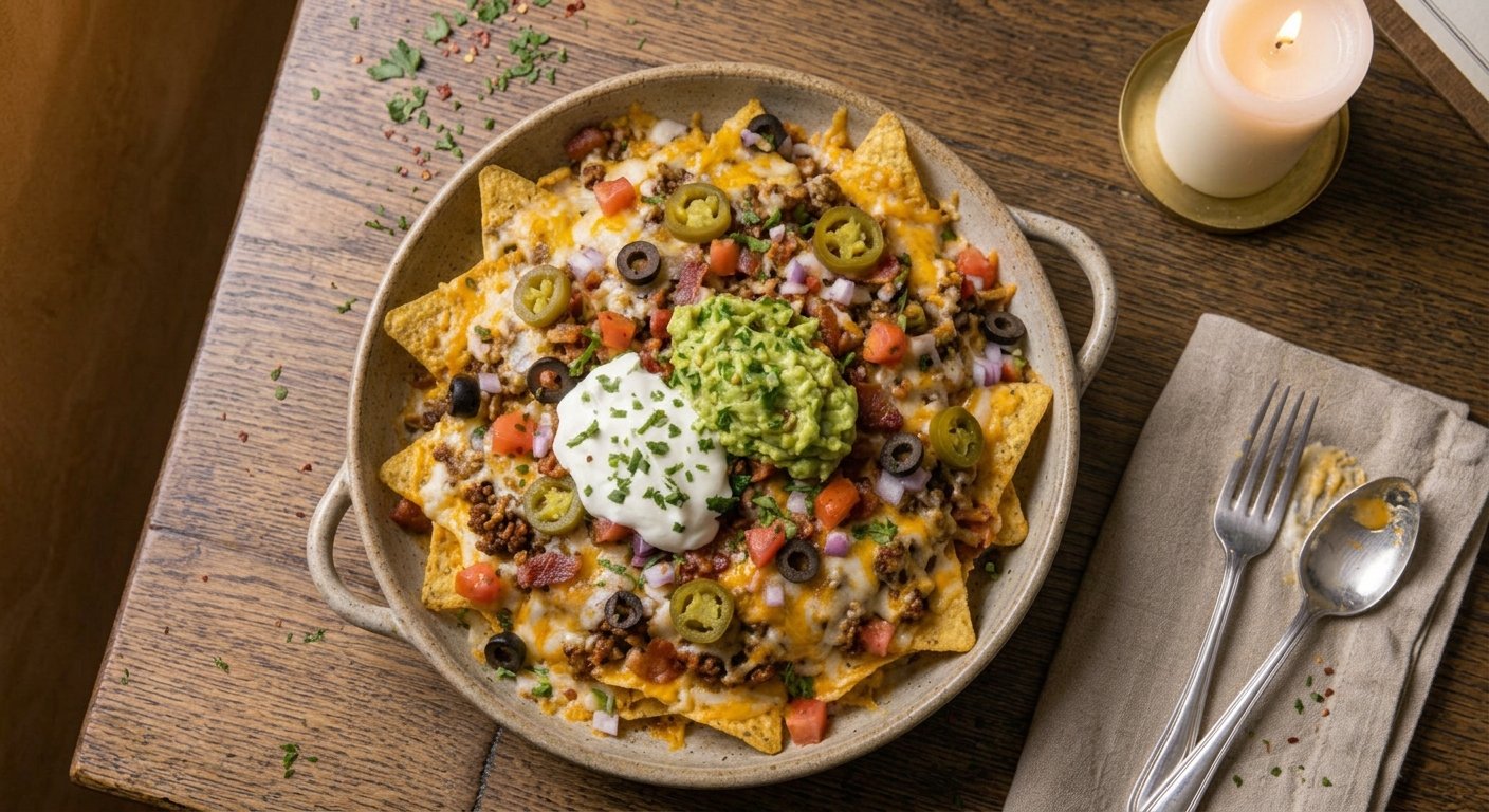 Nachos with Ground Beef and Cheese
